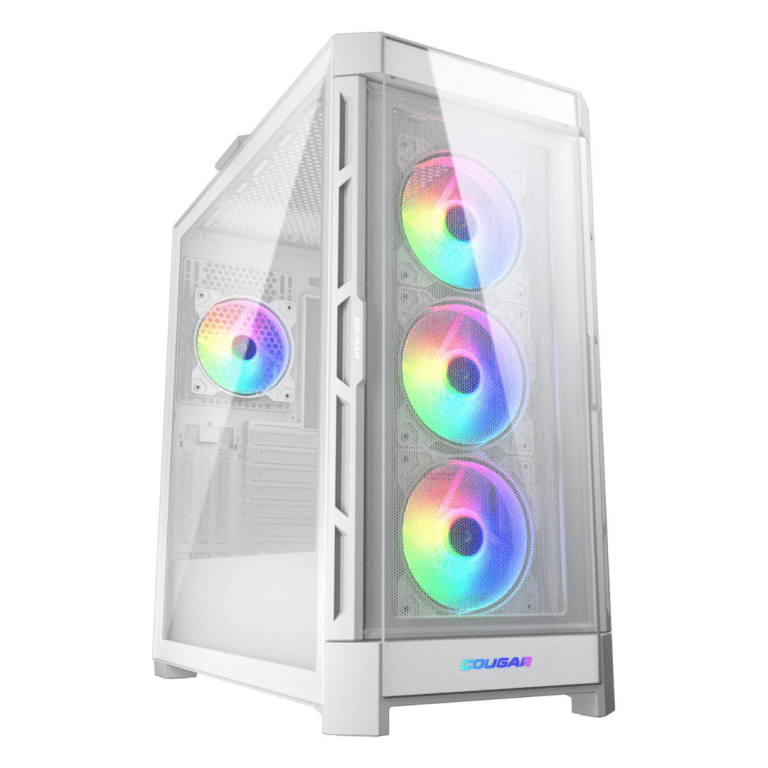 COUGAR Duoface Pro RGB White ATX Mid Tower Gaming Case, 390mm GPU Supported, Built-in Front 120mm ARGB Fan x3 & Rear 120mm ARGB Fan x1, With Mesh & Tempered Glass Front Panels - CS - CA-DUOFPRW - COUGAR - 192554005669 - DUOFACE PRO RGB WHITE
