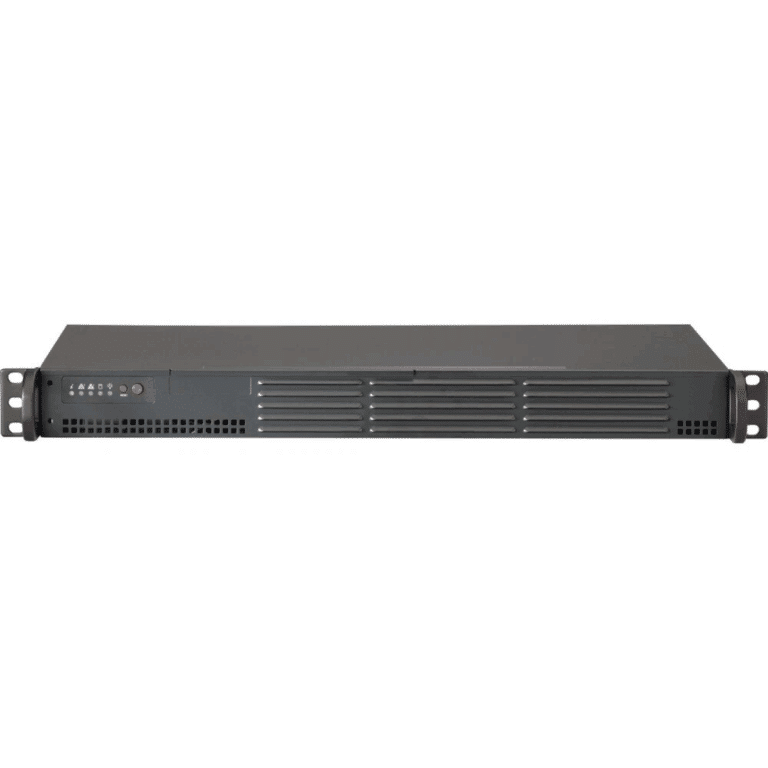 Supermicro Superchassis 504-203b (black) - Rack-mountable - Black - 1u - 1 X Bay - 1 X 200 W - Mini Itx Motherboard Supported - 1 X Internal 3.5" Bay - 1x Slot(s) - SER - SUPERMICRO - CSE-504-203B