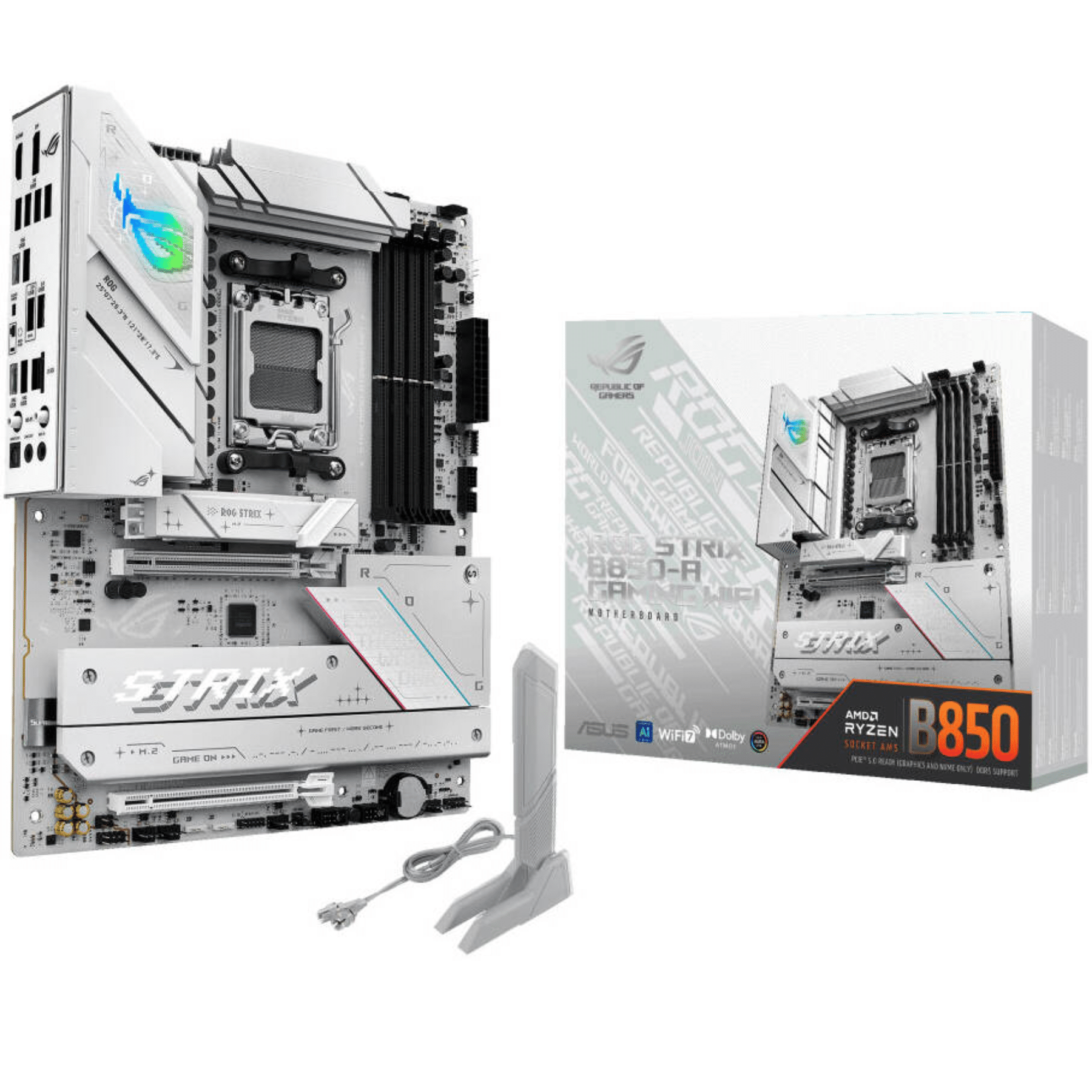 Mainboard Asus Rog Strix Gaming B850-a Am5 Amd Ryzen 9000 Ddr5-8000mhz Wifi Bt Dp Hdmi (1)