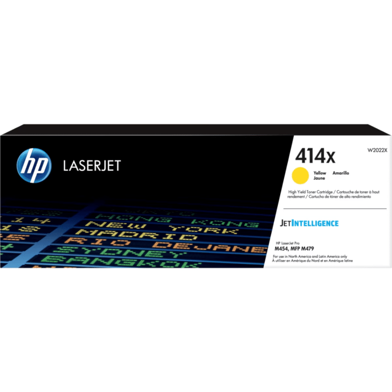 HP 414X - Alto rendimiento - amarillo - original - LaserJet - cartucho de tóner (W2022X) - para Color LaserJet Enterprise M455, MFP M480; Color LaserJet Pro M454, M479, MFP M479 - Consumibles y Media - Cartuchos de Toner e Ink-Jet - W2022X