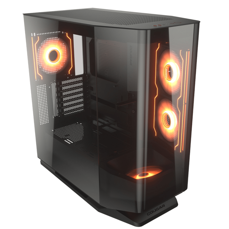 COUGAR FV270 RGB Black Mid Tower E-ATX Case, 420mm GPU Supported, Build-in ARGB PWM Fans, Breathe Streams, Prism Of Light, RGB Hub, Filter Guard, Tool-less Bracket, Compatible With Reverse Cable/connector Motherboard - CS - CA-FV270B - COUGAR - 192554007755 - FV270 RGB BLACK
