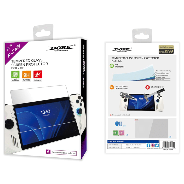 DOBE TY-3836 Screen Protector For ASUS Rog Ally, 9H Hardness, No Bubbles, Premium Tempered Glass Screen Protector Film Compatible With ASUS Rog Ally - ACC - DB-TY3836 - DOBE - TY-3836