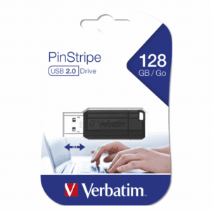 Flashmemory Verbatim 128gb Pinstripe Negro Usb 2.0 - 023942490715 - 49071