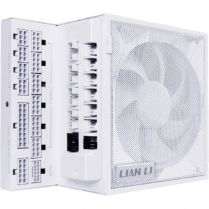 Lian Li Edge Gold Series 1200W Full Modular Power Supply (fan Hub Included)-atx 3.0, 3.1-PCIE 5.1-L-Shape Design For Dual Chamber Case-120mm FDB Fan-supports Up To 4 USB Device - White - EG1200G.WH | SKU PS-E1200GW - PS - PS-E1200GW - LIAN-LI - 840353047952 - EG1200G.WH