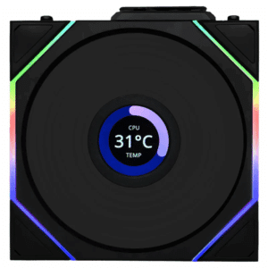 Lian Li UNI Fan TL LCD 120 Wireless - Controller Not Included - Wireless Control Fan W/ LCD Screen - Daisy-chain Design - LCP Fan Blade - Customizable RGB Leds - Single Pack - Black (12TLLCD1W1B) - FAN - FAN-TLW1B - LIAN-LI - 840353048010 - 12TLLCD1W1B
