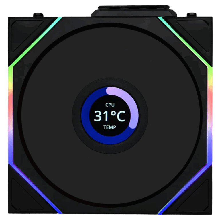 Lian Li UNI Fan TL LCD 120 Wireless - Controller Not Included - Wireless Control Fan W/ LCD Screen - Daisy-chain Design - LCP Fan Blade - Customizable RGB Leds - Single Pack - Black (12TLLCD1W1B) - FAN - FAN-TLW1B - LIAN-LI - 840353048010 - 12TLLCD1W1B