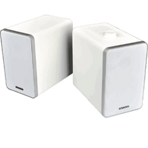 Microlab H21 Wireless Bluetooth Bookshelf Speaker System W/ Versatile Connectivity & Real Wooden & Leather Finishing Cabinets (white) | SKU SP-H21WH - SP - SP-H21WH - MICROLAB - 878294032287 - H21WHITE