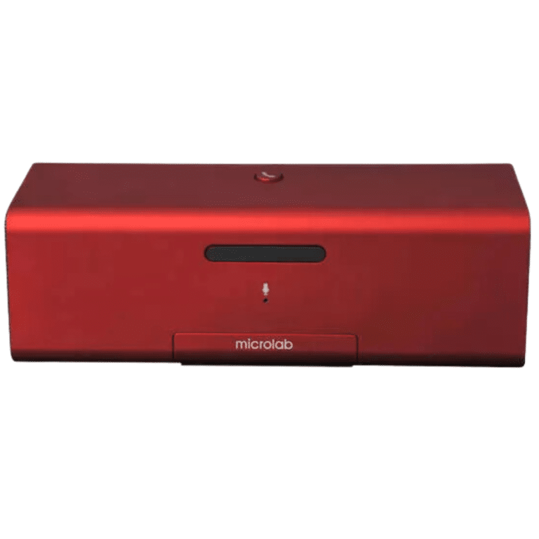 Microlab MD212 Wireless Bluetooth Portable Stereo Speaker W/ Microphone & Rechargeable Battery & Retractable Tray (red) | SKU SP-MD212RD - SP - SP-MD212RD - MICROLAB - 878294033475 - MD212RED