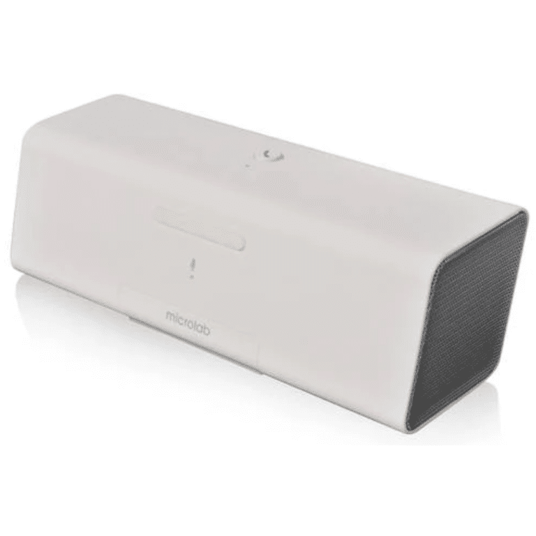 Microlab MD212 Wireless Bluetooth Portable Stereo Speaker W/ Microphone & Rechargeable Battery & Retractable Tray (white) | SKU SP-MD212WH - SP - SP-MD212WH - MICROLAB - 878294033468 - MD212WHITE