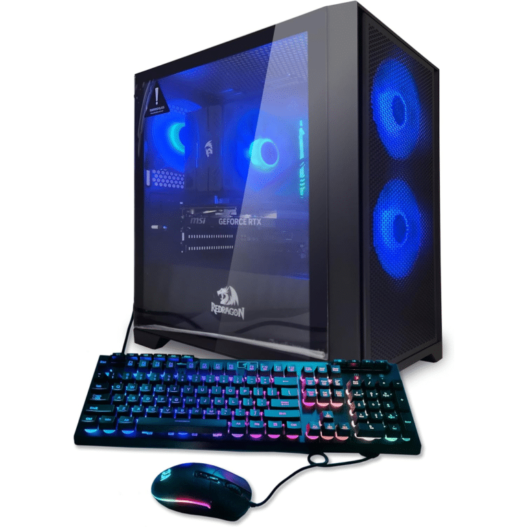 Redragon - Gaming System - Fire Series - Intel Core I5 14600k 3.5 Ghz, Nvidia Rtx 4060, 1tb Nvme Ssd, 16gb Ddr4 Ram 3200, 650w Gold Psu, Windows 11 Home 64-bit, Redragon Rgb Gaming Keyboard And Mouse Included - SYS - REDRAGON - REDRAGON FIRE SERIES