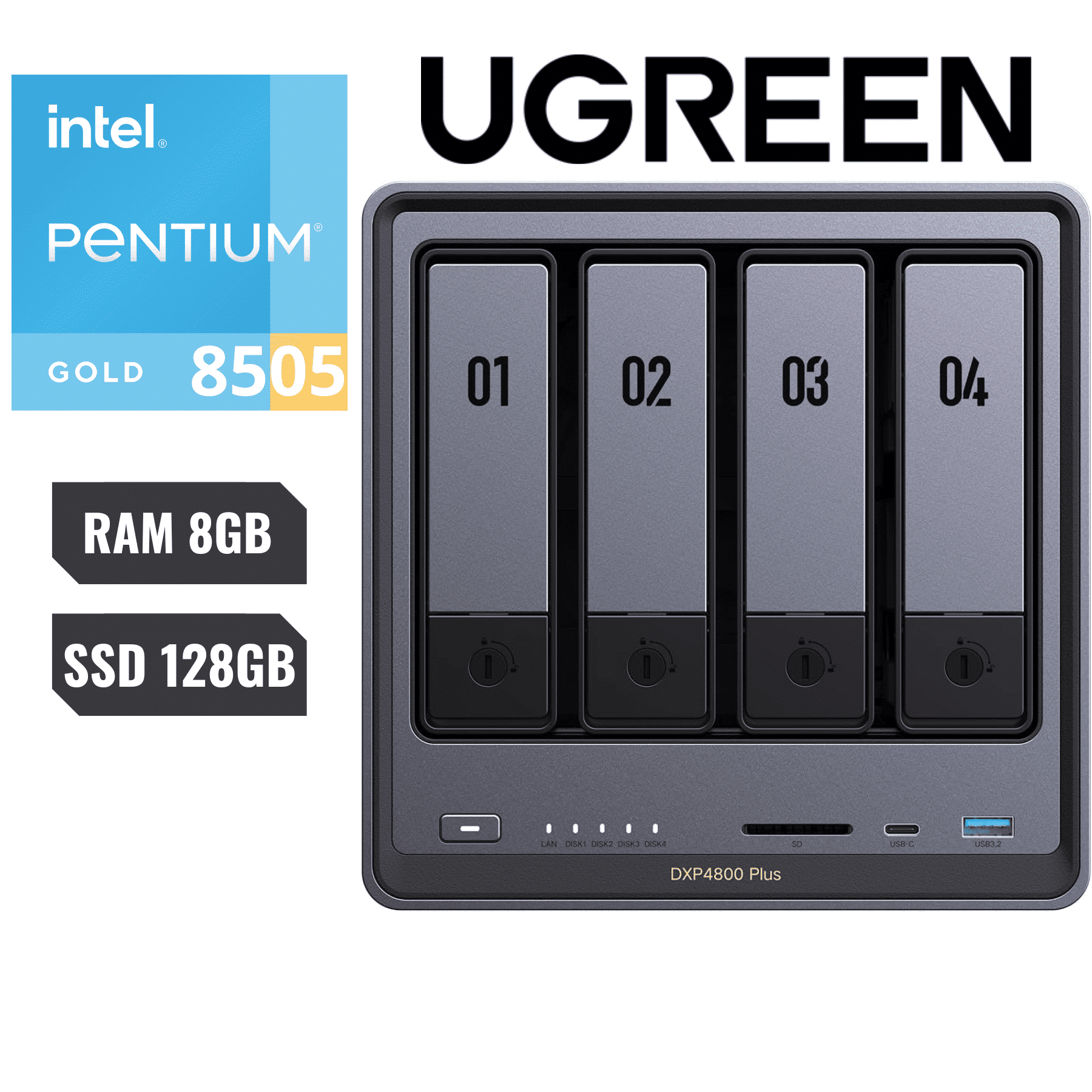 Ugreen Nasync Dxp4800, 4-bay Nas With Intel N100 Quad-core