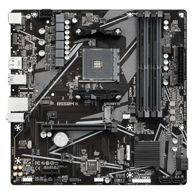 Gigabyte - Motherboard - Micro ATX - AMD B550 - Componentes Informáticos - Tarjetas Madre (Placas Madre) - B550M K G10