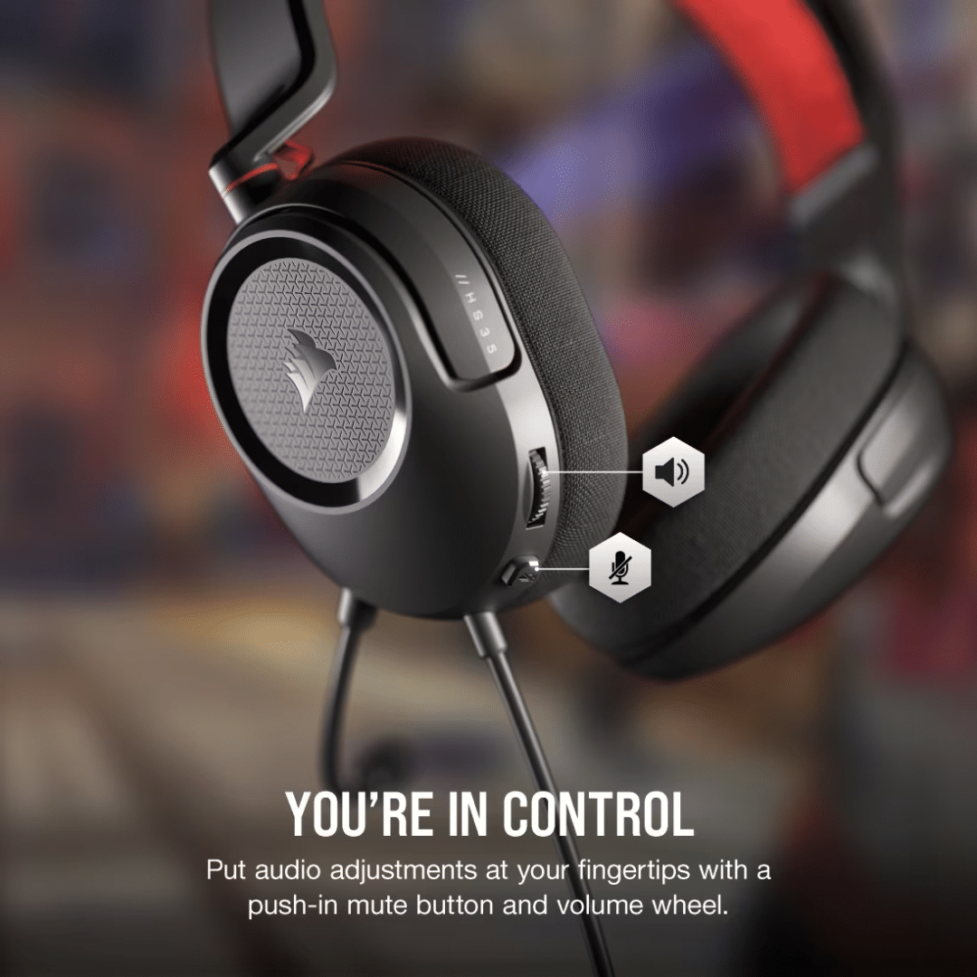 Headset Corsair Hs35 V2 Multi-platform Gaming Charcoal - Headset - CA-9011377-NA (6)