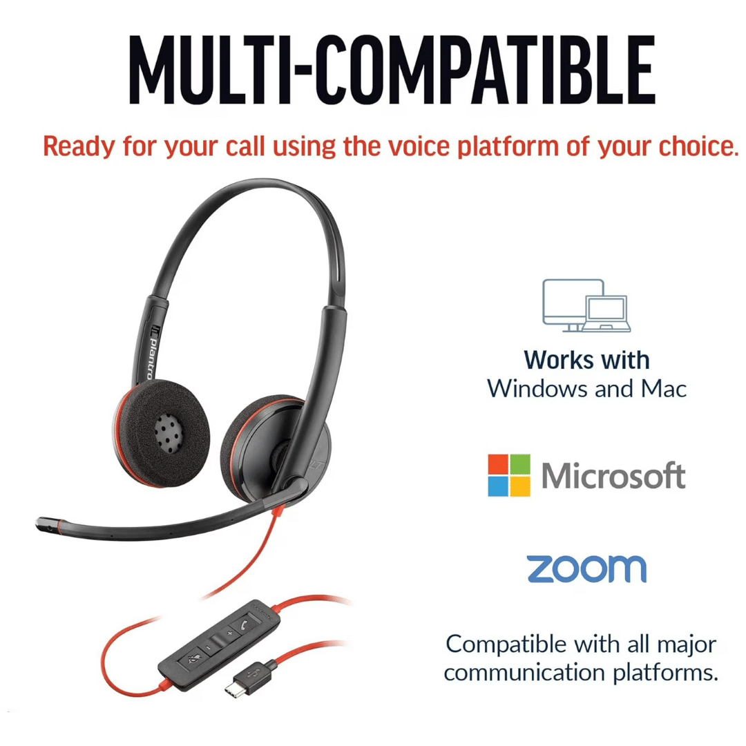 POLY - Headset - Wired - Blackwire 3220 Stereo USB-C He - Audio y Video - Auriculares - 8X228A6 (5)
