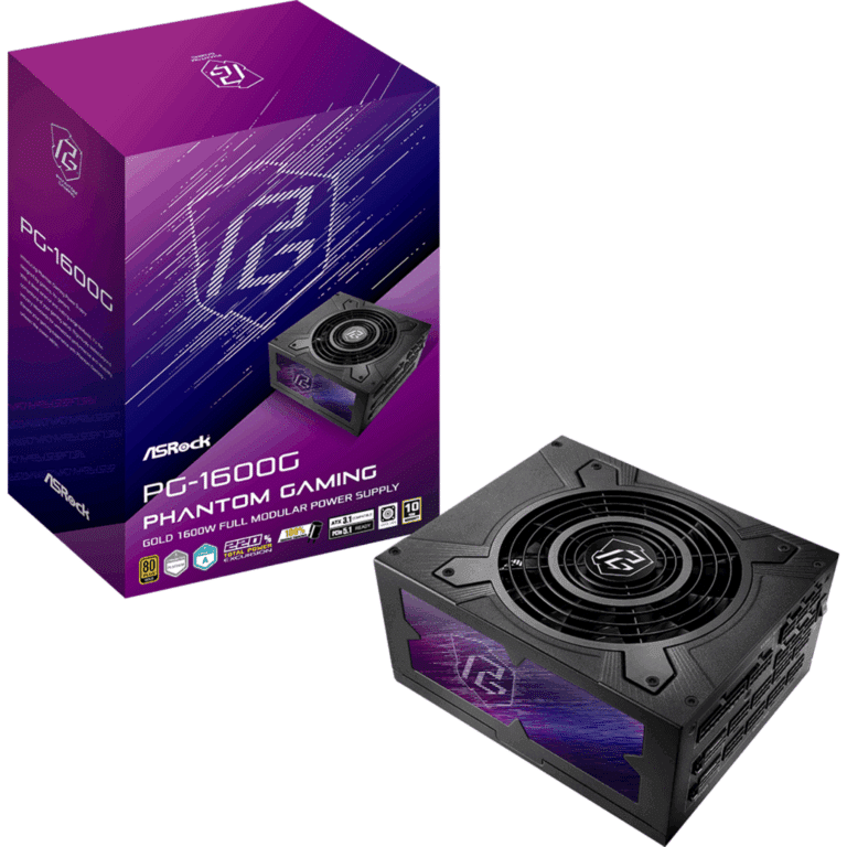 ASRock Inc. ASRock PS PG-1600G 1600W ATX 12V 80+GOLD FullyModular 135mm Fan Retail PS 295580 PG-1600G