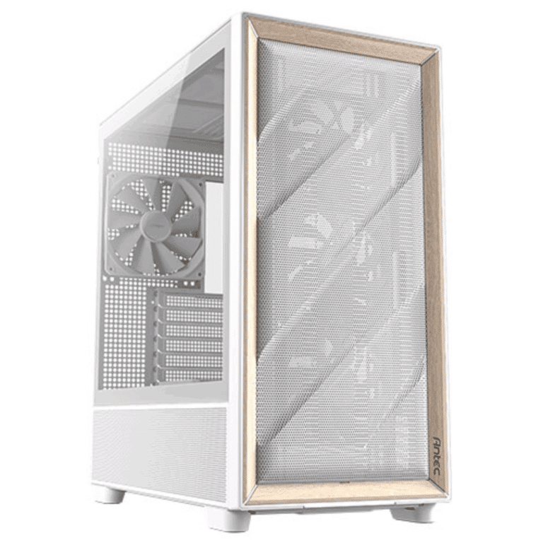 Case Antec/flux Wood White Mid Tower 3x120mm In Front 1x120mm Reverse Fan 1x140mm Rear - 0-761345-10134-9 - FLUXWHITE