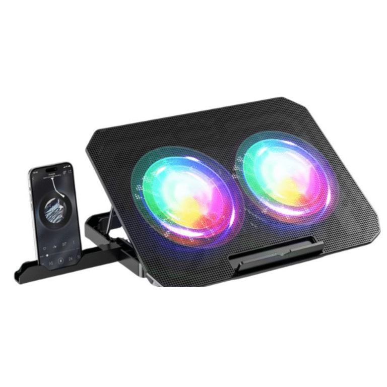 Ventilador Para Laptop Speedmind Smcos8870 Cooling Pad Negro Rgb Conhub Y Cell Phone Stand