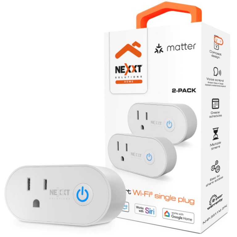 Nexxt Solutions Home - Smart plug Matter2PK - Seguridad y Automatización - Administración de Energía - NHP-S611M 2PK