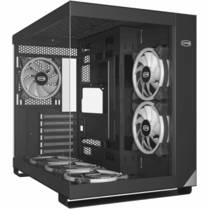 PCCOOLER CPS C3T500 ARGB BK PC Case, Dual-chamber Mid-tower ATX Case, Desktop Computer Case W/ 6 ARGB Fans Pre-installed W/ Fan Hub, Column-free Design, Tempered Glass, USB 3.1 Gen 2 Type-c, Black | SKU CS-C3T50BA - CS - CS-C3T50BA - PCCOOLER - C3T500 ARGB BK