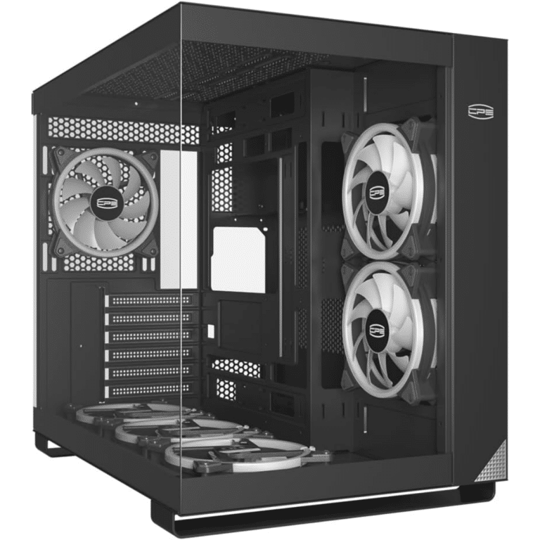 PCCOOLER CPS C3T500 ARGB BK PC Case, Dual-chamber Mid-tower ATX Case, Desktop Computer Case W/ 6 ARGB Fans Pre-installed W/ Fan Hub, Column-free Design, Tempered Glass, USB 3.1 Gen 2 Type-c, Black | SKU CS-C3T50BA - CS - CS-C3T50BA - PCCOOLER - C3T500 ARGB BK