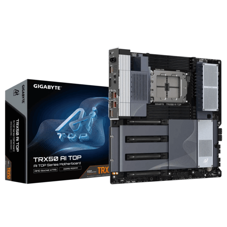 GIGABYTE TRX50 AI TOP-2B AMD Socket sTR5 Support AMD Ryzen Threadripper PRO 7000 Processors/amd Ryzen Threadripper 7000 Series Processors AMD TRX50 DDR5 SATA3 M.2 EATX Motherboard | SKU MB-TRX5AT2 - MB - MB-TRX5AT2 - GIGABYTE - 889523047910 - TRX50 AI TOP-2B