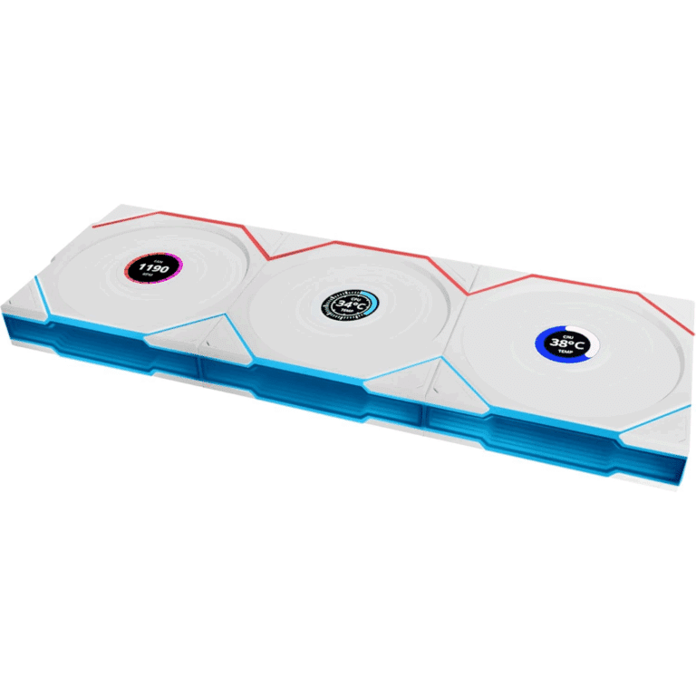 Lian-Li Lian-Li Fan 12RTLLCD1W3W FDB fan White 120x120x28 mm 3 pcs reverse blade FN 292233 12RTLLCD1W3W