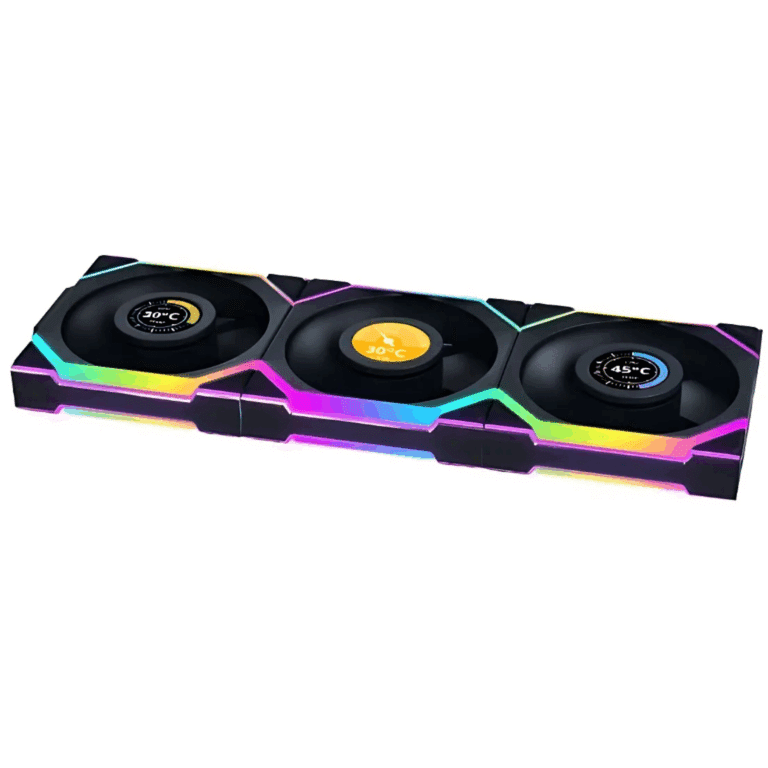 Lian-Li Lian-Li Fan 12RSLLCD1W3B UNI FAN SL 2.4GHz Wireless 1.6 LCD RGB Reverse Blade FN 290023 12RSLLCD1W3B