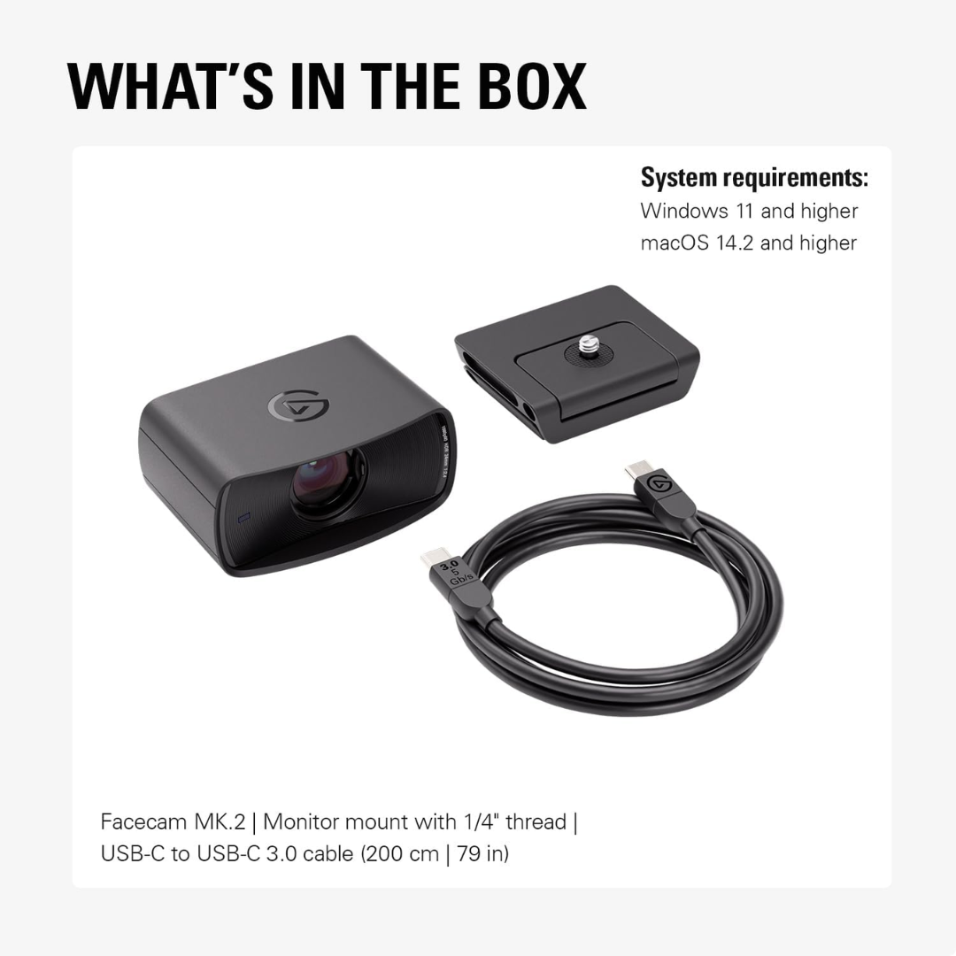 Facecam Elgato Mk.2 1080p Full-hd Low-latency Streaming Hdr Black - Camaras Digitales - 10WAC9911 (5)