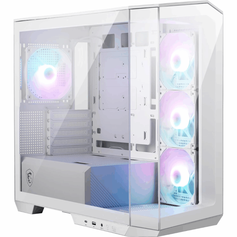 Case Gamer Msi Mag Pano M100r Pz - Microatx Tower - Windowed Side Panel (tempered Glass) - No Power Supply (atx) - White - Usb/audio - Mb - Msi - Pano100lpzwht