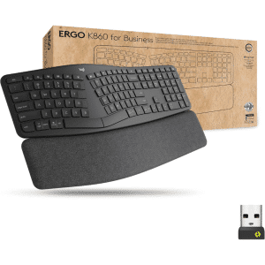 Teclado Logitech/ergo K860/wireless/ergonomico/reposa Munecas/negro - 097855165756 - 920-009845