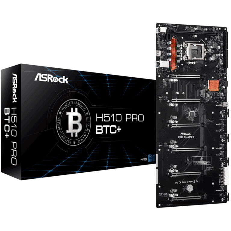 Mainboard Asrock H510 Pro Btc Plus 11va  Lga1200 Ddr4 Hdmi 6pci-ex3.0 M.2 2usb3.2 - Mother Board - 90MXBGL0-A0UAYZ