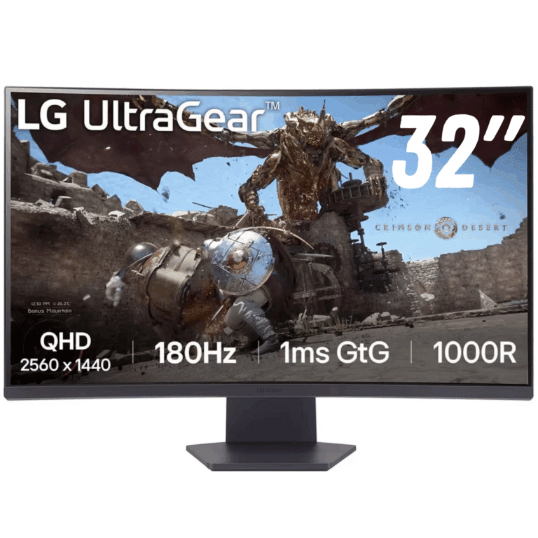 Monitor Lg 32nc Ultragear Gaming Curvo Qhd 2560x1440 Ips 1ms 180hz Freesync Black - Monitores - 32GS60QC-B