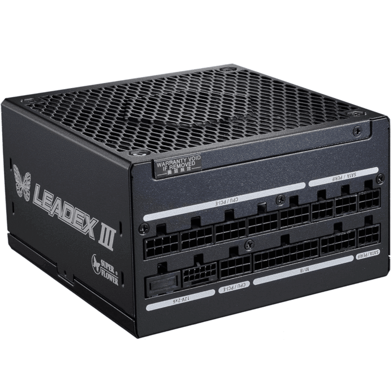 Super Flower Leadex III ATX 3.1 750W Cybenetics Gold Certified, 80+ Gold, ECO Semi-fanless Mode, FDB Fan With Copper Shaft, Full Modular Power Supply, SF-750F14GE, Black | SKU PS-SF75E13 - PS - PS-SF75E13 - SUPERFLOWE - SF-750F14GE