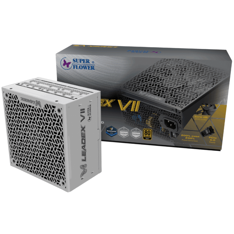 Super Flower Leadex VII XG 850W 80+ Gold White, Cybenetics Platinum, Full Modular, ATX 3.1 & Pcie 5.0, 12VHPWR Cable (2x8pin-16pin Native Cables), Power Supply, FDB Fan, SF-850F14XG, White Version | SKU PS-SF85G9 - PS - PS-SF85G9 - SUPERFLOWE - SF-850F14XG(WH)