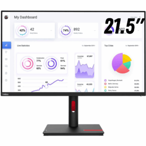 Monitor Lenovo Thinkvision T22i-30 21.5" (1920x1080) Ips 250 Cd/m² 1000:1 1xhdmi (1.4) 1xdp (1.2) 1xvga Usb -hub 16:9 Adjustable Stand Raven Black - 63b0mar6us