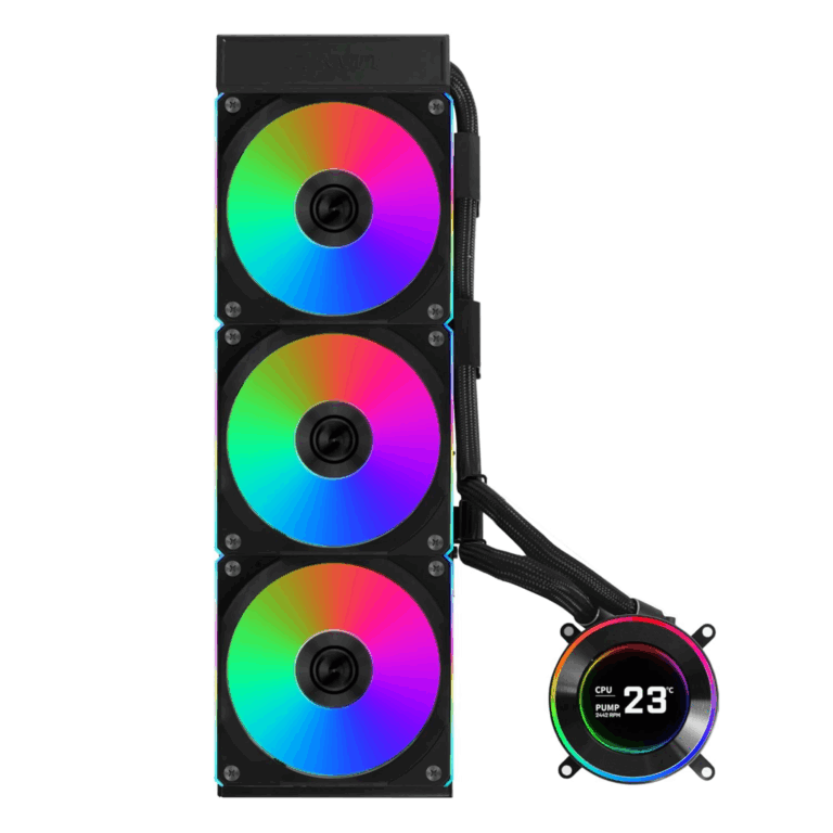 Lian Li Hydroshift II 360 CL RGB Liquid CPU Cooler - 360mm AIO - 3X 120 RGB Fans - 2.1" IPS LCD Screen - 3 Control Mode - Flexible Tubes Clamp - LGA 1851/1700, AMD AM5/AM4 - Black (HS2LCD36RB) - FAN - FAN-H23RB3 - LIAN-LI - 840353048751 - HS2LCD36RB