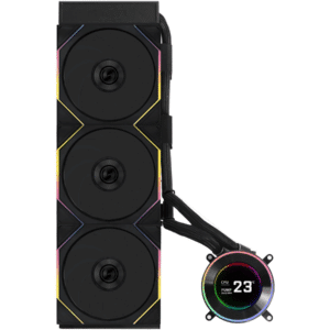 Lian Li Hydroshift II 360 Liquid CPU Cooler - Flexible Slide-tube Clamp Coolant Pathway - 2.1" IPS LCD Screen - 3 Control Mode - Fits Most PC Fans - LGA 1851/1700, AMD AM5/AM4 - Black (HS2LCD36B) - FAN - FAN-H23B5 - LIAN-LI - 840353048799 - HS2LCD36B