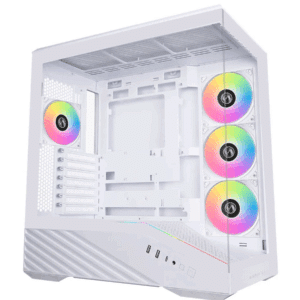 Lian Li V100 ATX Mid-tower PC Case, 4 X 120mm ARGB PWM Fans Pre-installed, LED RGB Strip, Display Platform With Tempered Glass, Support 415mm Gpus, 360mm Radiator, Optimized Airflow - White (V100RW) | SKU CS-V100WX4 - CS - CS-V100WX4 - LIAN-LI - 840353048676 - V100RW