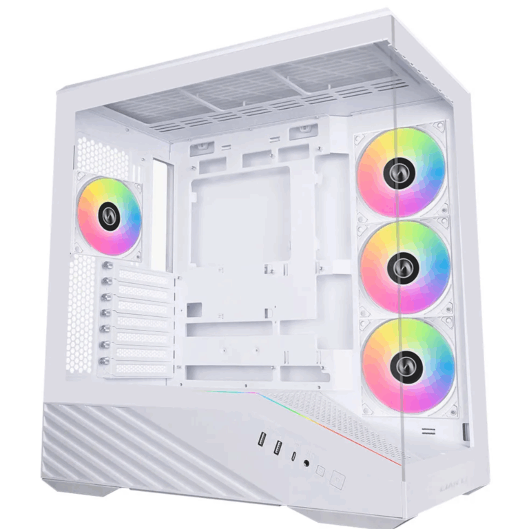 Lian Li V100 ATX Mid-tower PC Case, 4 X 120mm ARGB PWM Fans Pre-installed, LED RGB Strip, Display Platform With Tempered Glass, Support 415mm Gpus, 360mm Radiator, Optimized Airflow - White (V100RW) | SKU CS-V100WX4 - CS - CS-V100WX4 - LIAN-LI - 840353048676 - V100RW