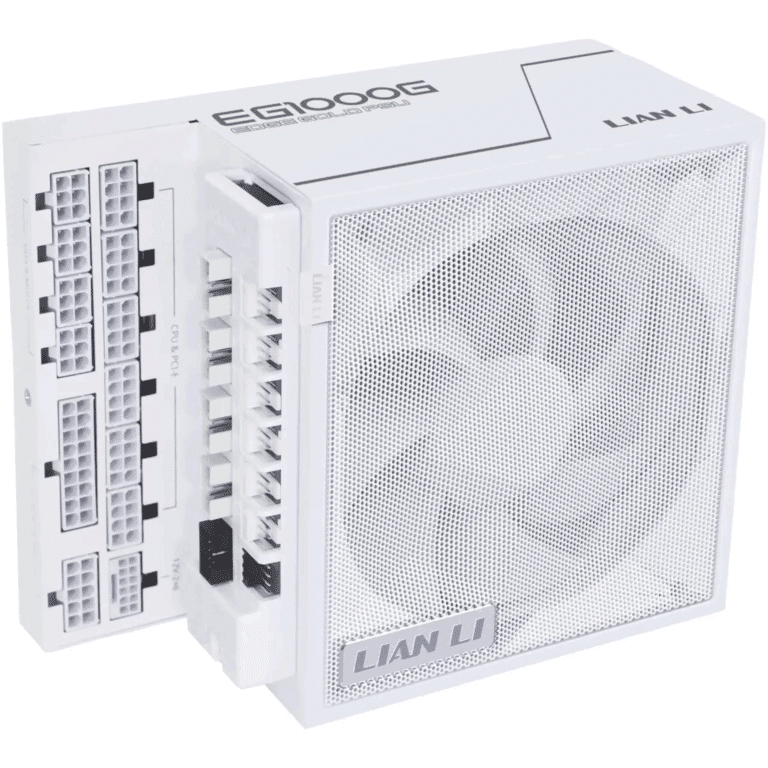 Fuente De Poder Certifacada Lian Li Edge Gold Series 1000w Full Modular Power Supply (fan Hub Included)-atx 3.0, 3.1-pcie 5.1-l-shape Design For Dual Chamber Case-120mm Fdb Fan-supports Up To 4 Usb Device - White-eg1000g.wh | Sku Ps-e1000gw - Ps - Ps-e1000gw - Lian-li - 840353046924 - Eg1000g.wh