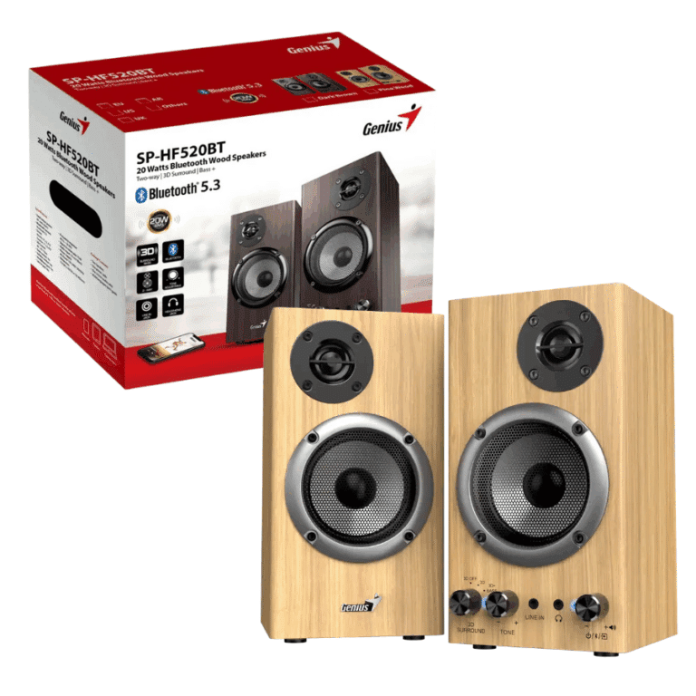 Parlante Genius/sp-hf520bt 2.0 Color Madera  /bt 5.3 /rms 20w /sonido Envolvente 3d /fuente 120-24 - 091163262145 - 31730054402