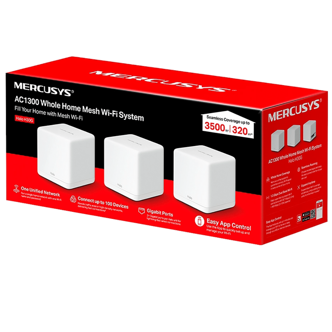 Halo Mercusys Wifi 5 Mesh Ac1300 Dual Band Hasta 1300mpbs 5ghz 2p Ethernet Gigabit 3pack - Redes - H (4)