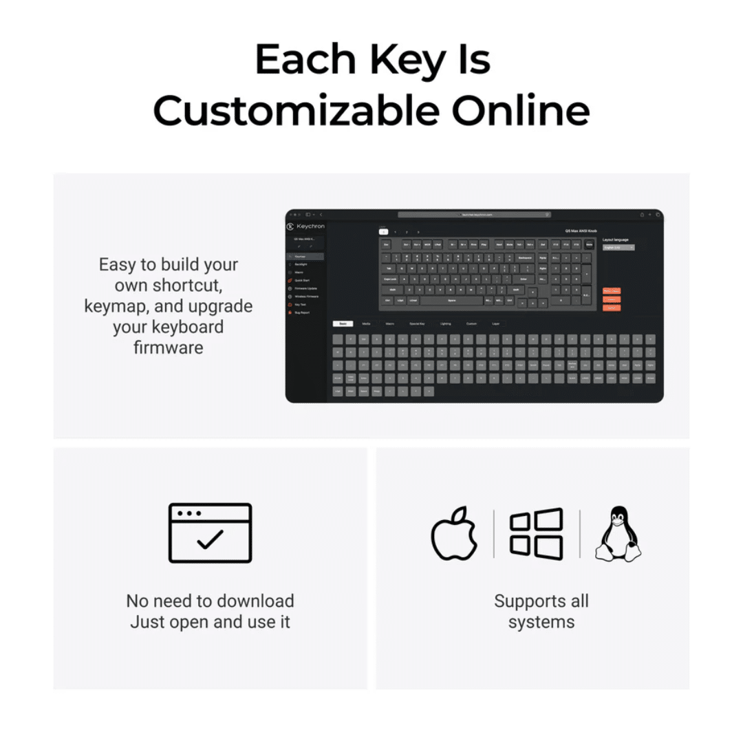 Keychron Keychron KB Q5M-M1 Q5 Max QMK VIA Wireless Gateron Jupiter Red Carbon Black KB 288447 Q5M-M1 (1)