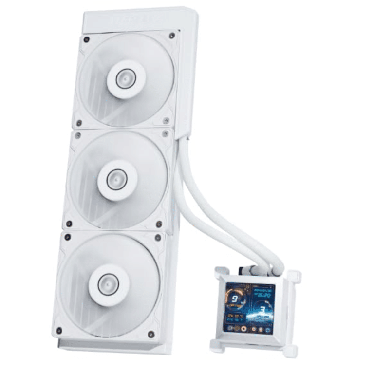 Lian Li Hydroshift II 360 Liquid CPU Cooler - Flexible Slide-tube Clamp Coolant Pathway - 2.1" IPS LCD Screen - 3 Control Mode - Fits Most PC Fans - LGA 1851/1700, AMD AM5/AM4 - White (HS2LCD36W) | SKU FAN-H23W6 - FAN - FAN-H23W6 - LIAN-LI - 840353048805 - HS2LCD36W