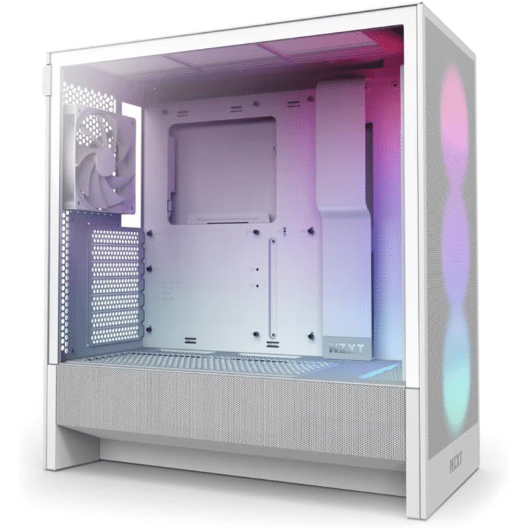 NZXT NZXT CS CC-H52FW-R1 H5 FLOW RGB Mid Tower Ultra-Clear TG White Ratail CS 288572 CC-H52FW-R1