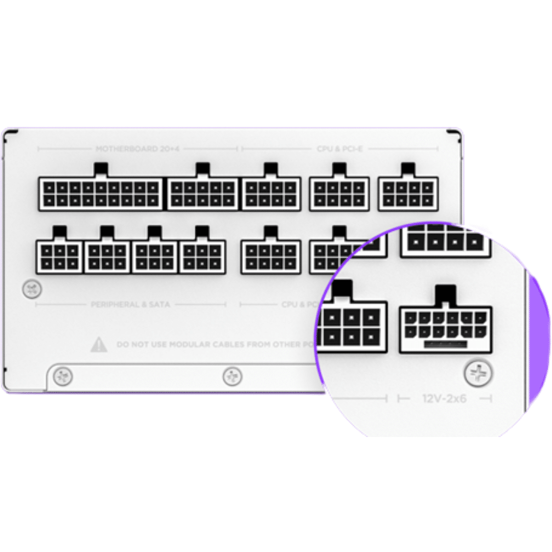 NZXT NZXT PS PA-8G2BW-US 850W ATX3.1 80Plus Gold Fully Modular White Retail PS 287056 PA-8G2BW-US (3)