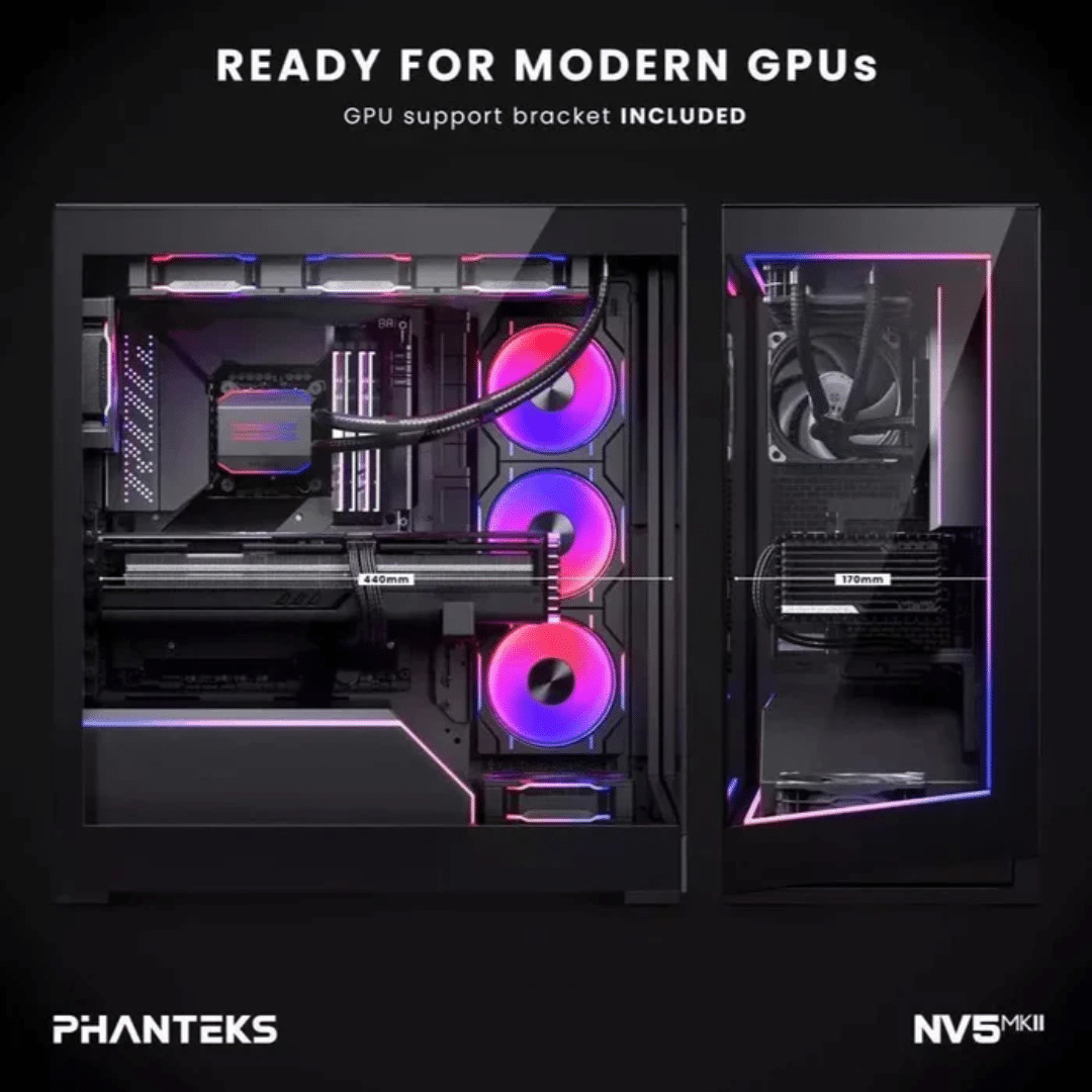 Phanteks Phanteks CS PH-NV523TG_DBK02 NV5 MK2 Mid Tower ATX TG D-RGB Lighting Black CS 292292 PH-NV523TG_DB (3)