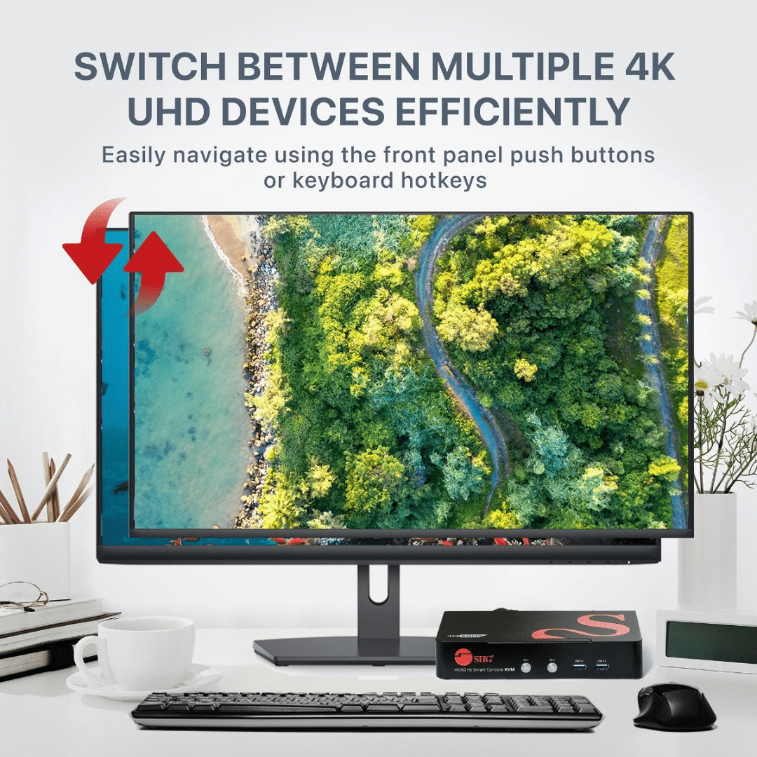 SIIG SIIG AC CE-DP0F11-S1 2PT DP1.2 Smart Console KVM Switch w USB3.0 & Multi-Media AC 245480 CE-DP0F11-S1 (3)
