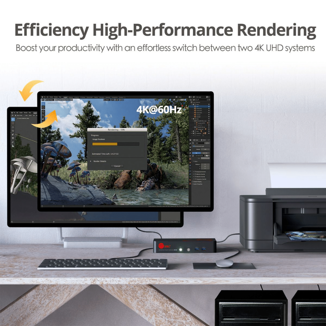 SIIG SIIG AC CE-DP0F11-S1 2PT DP1.2 Smart Console KVM Switch w USB3.0 & Multi-Media AC 245480 CE-DP0F11-S1 (5)