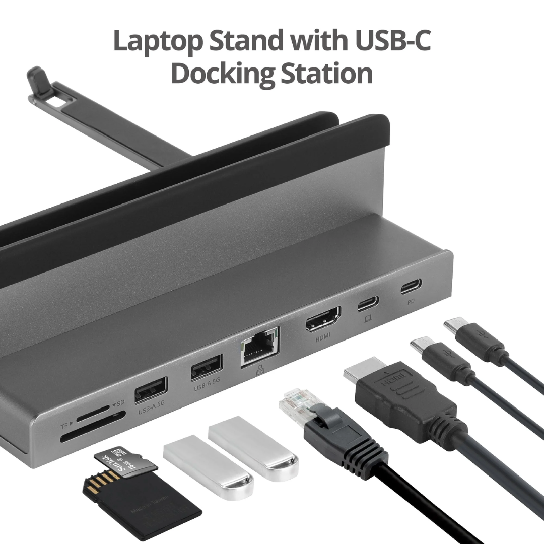 SIIG SIIG AC CE-MTDK21-S1 USB-C Laptop Stand with 4K Multitask Docking Station AC 272512 CE-MTDK21-S1 (5)